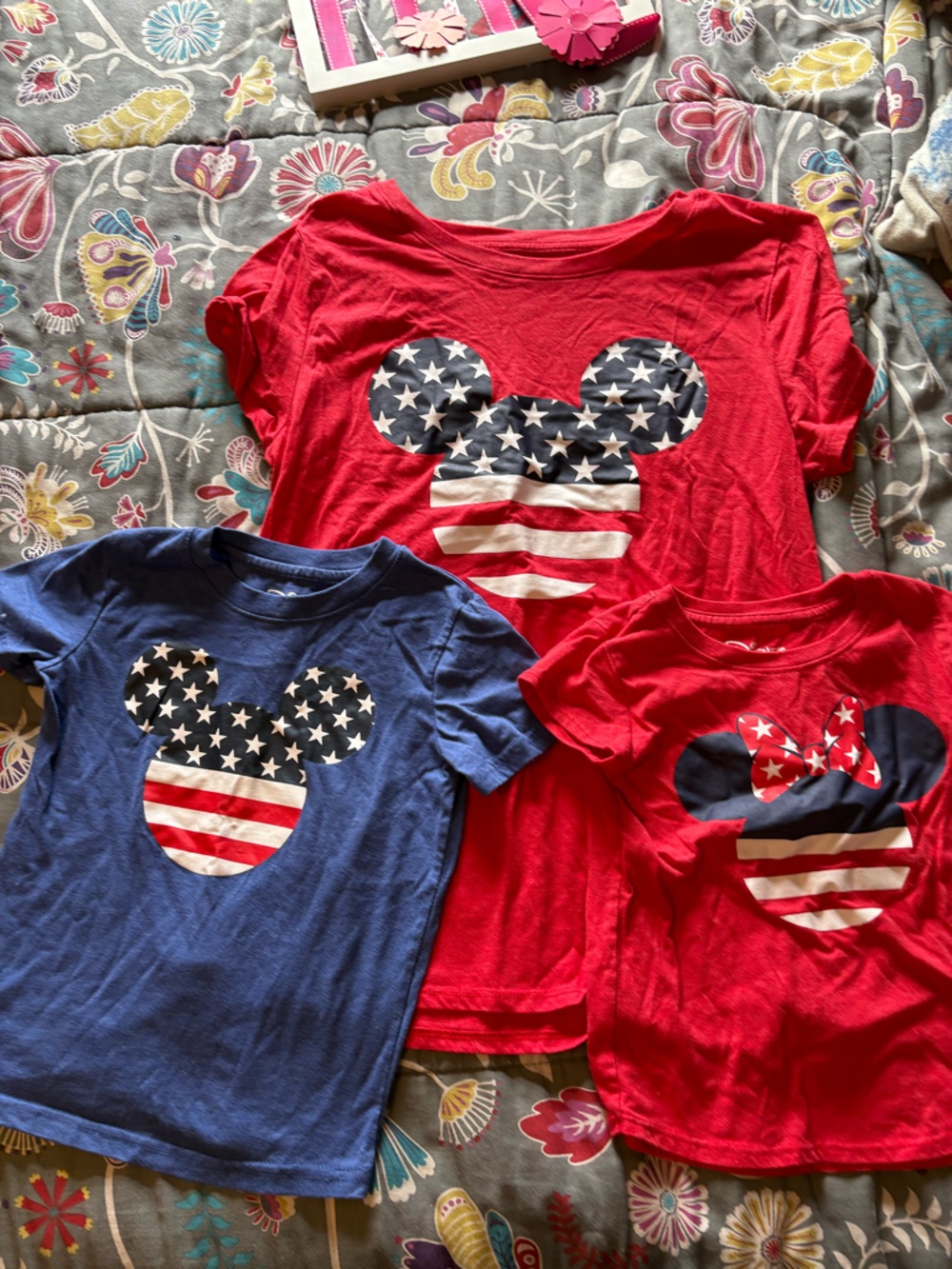 Disney Patriotic Mickey Graphic Tee - Red, White & Blue 3 shirts for family